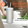 thumbnail image 4 of 6 Mira Stainless Steel Tumblers with Straw Set, 16 oz. - Double Wall, Tritan Lid - Silver, 4 of 5