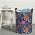thumbnail image 6 of Rateoe Floral Pattern Round Laundry Hamper Basket, Tall Hamper Basket for Blanket Storage, Nursery Clothes Hamper for Laundry in Bedroom and College Dorm-Medium, 6 of 6