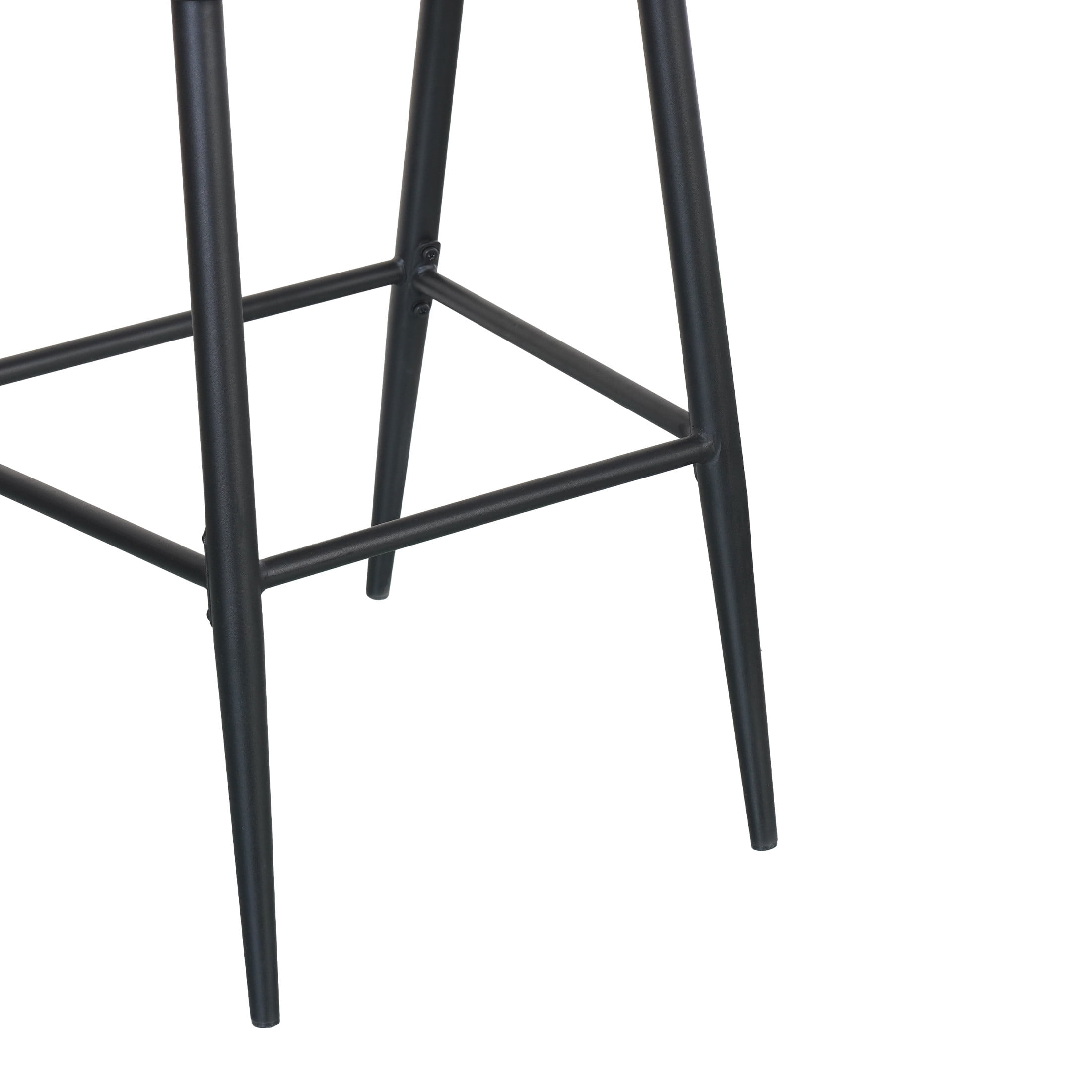Amara Modern Outdoor Patio 26"H Counter Stools with Wicker Backrest, Iron Frame, Water-Resistant Cushion, Matte Black, Set of 4