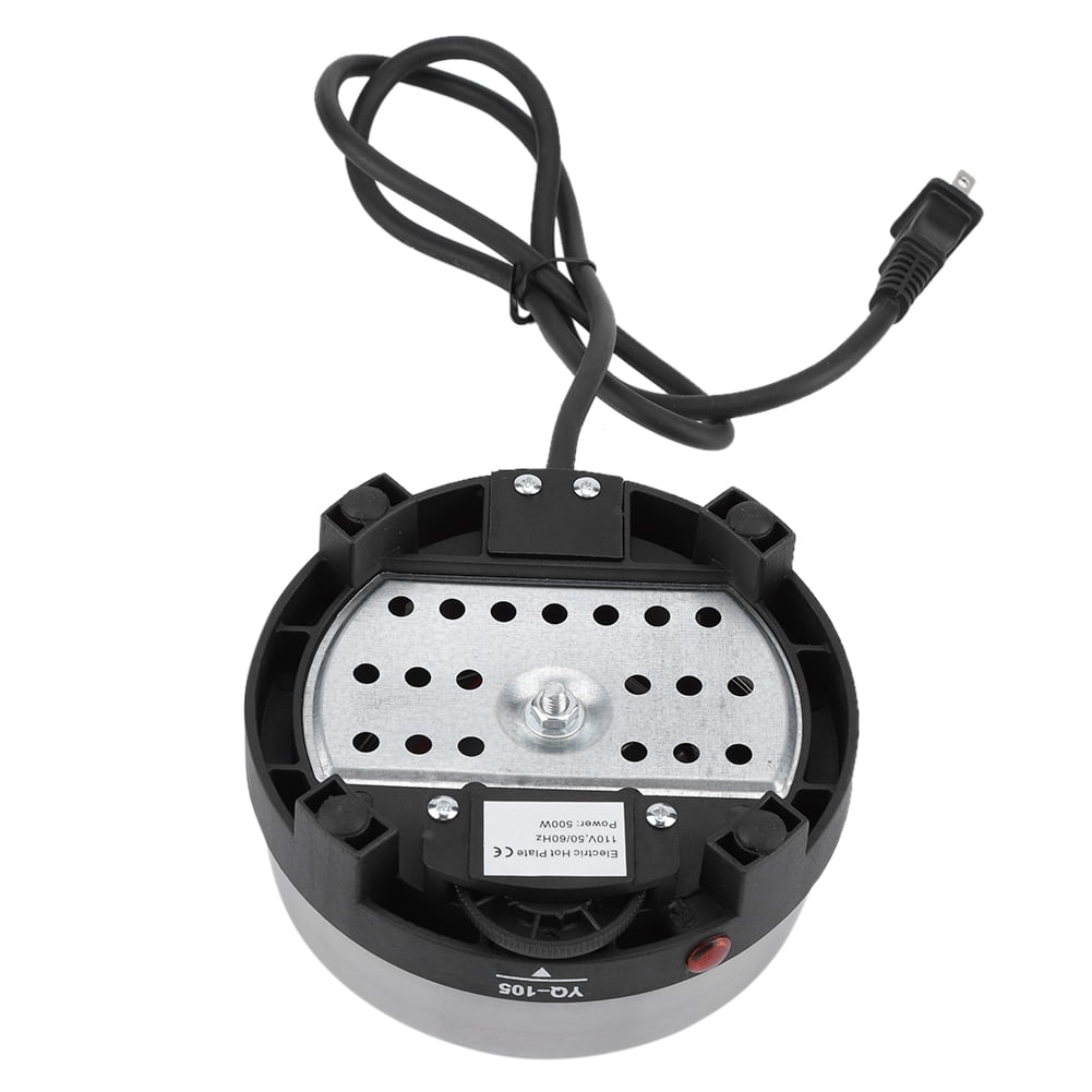 Hinzonek Mini Electric Heater Stove, 500W Round Hot Plate Portable Countertop Burner For Ceramic Glass Kettle Single Plate Cooktop, Easy to Clean Multifunction Home Kitchen Hot Burner,Black
