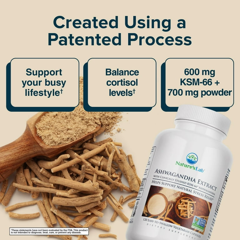 Nature's Lab, Ashwagandha Extract, KSM 66 5% Withanolides, 120 Ct - Walmart.com Nature's Lab, Ashwagandha Extract, KSM 66 5% Withanolides, 120 Ct - Walmart.com