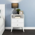 thumbnail image 3 of Prepac Milo Mid Century Modern 2-drawer Tall Nightstand with Open Shelf, White, 3 of 10