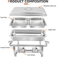 thumbnail image 5 of EVGTTI 1 Pack 9QT Chafing Dish Buffet Set, Stainless Steel Chafing Dish with 1/2 Size Food Pan, Foldable Frame for Events, Weddings, 5 of 7