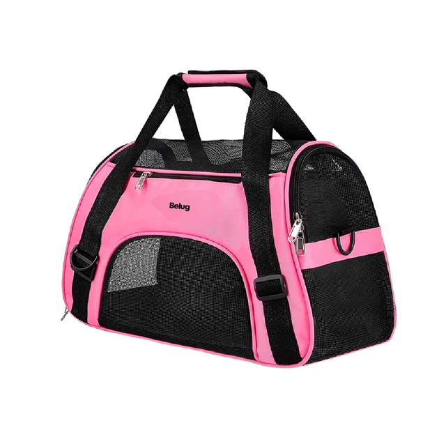 Transportadora Maleta Mascota Belug, Rosa Negro