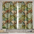 thumbnail image 2 of Ambesonne Retro Valance & Curtain, Old City Colorful Town, 55"x45", Multicolor, 2 of 6