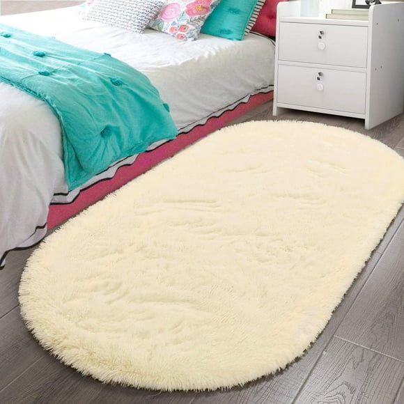 Alfombra LOCHAS Fluffy Soft Light Champagne de 80 x 160 cm para dormitorio