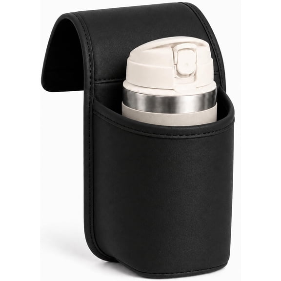 Leather Car Door Cup Holder for Window, Wide-Mouth Organizer for Drinks & Phone