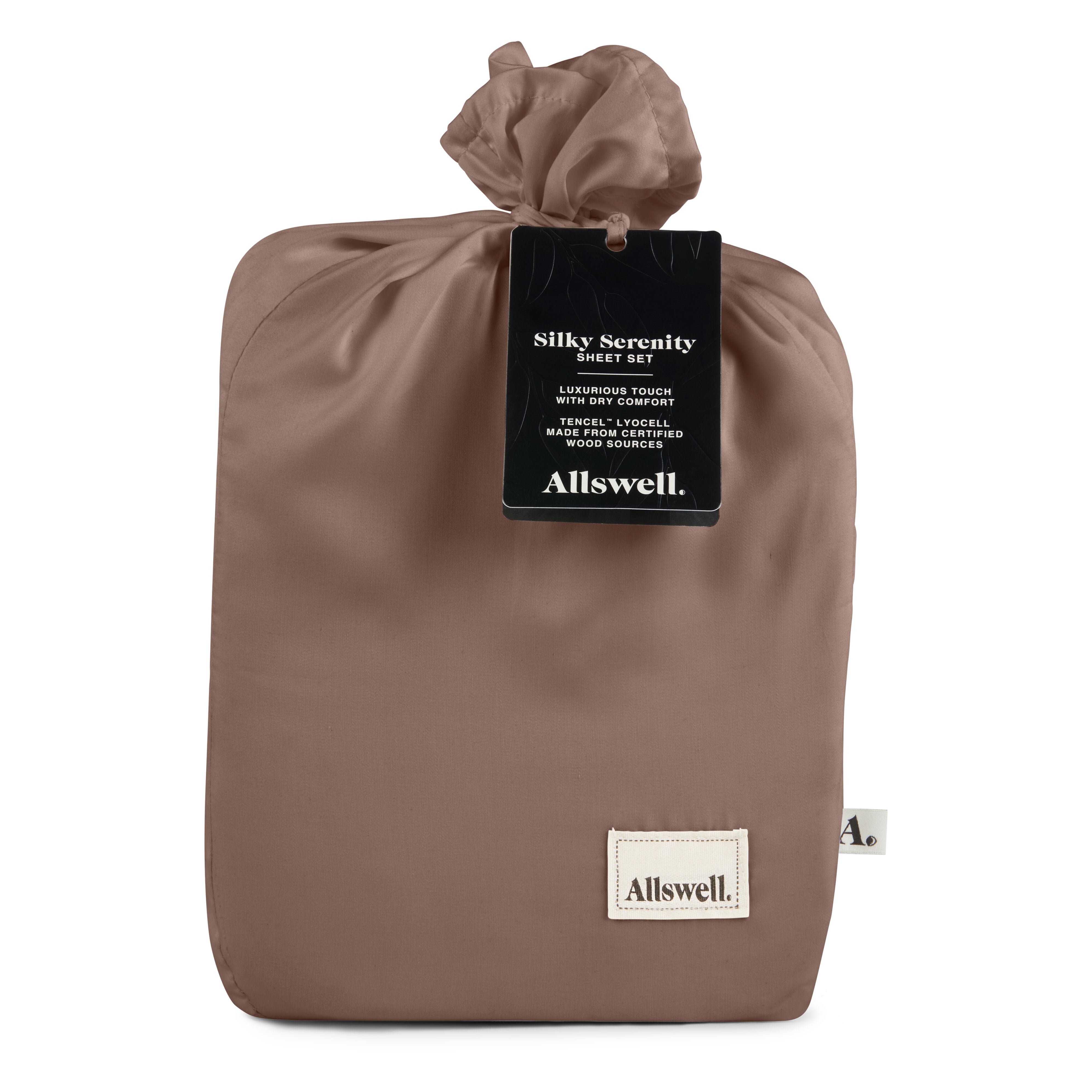 Allswell 4-Piece Soft & Silky Luxury 100% TENCEL™ Sheets Set, Savannah Taupe,Queen