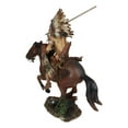 thumbnail image 4 of Ebros Eagle Warrior War Headdress On Horse Throwing Spear Figurine 13"H, 4 of 8