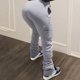 thumbnail image 4 of Pantalones cargo Gibobby Mujer pantalones gruesos y cálidos casuales con cordón para exteriores gris M, 4 of 5