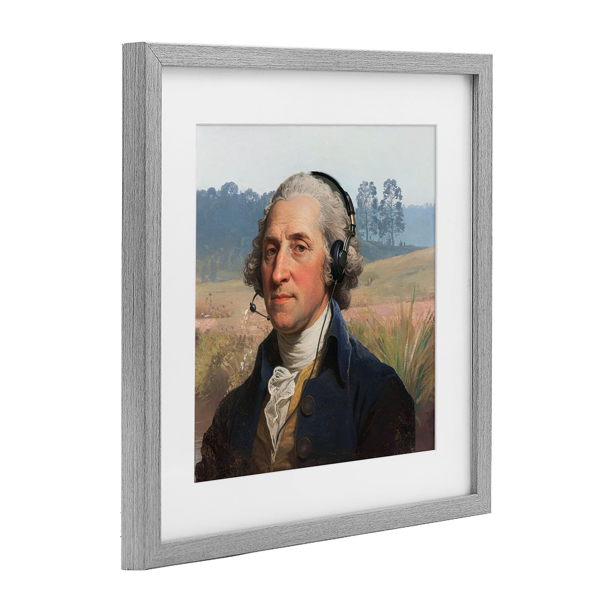 Stupell Industries Classical Gentleman with Headset Gray Framed Print Under Glass, design by CAD Designs