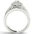 thumbnail image 3 of 7/8 Carat T.W. Diamond Double Halo Vintage 10kt White Gold Engagement Ring Set, 3 of 4