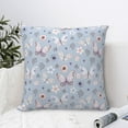 thumbnail image 4 of Pofeuu Blue Butterfly Print Double-sided plush pillowcase Square Throw Pillow Covers Pillows Cover for Living Room Bedroom Sofa Couch Cushion Cover（No pillow core）-18"x18", 4 of 7
