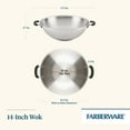 thumbnail image 3 of Farberware Brilliance 14 Inch Wok Induction Compatible, Metal Utensil and Dishwasher Safe, Stainless Steel, 3 of 10