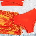 thumbnail image 5 of Staki Toddler Swim Set Girl's 3 Piece Cute High Waisted Ruffle Trim Swimsuit Bikini Sets with Beach Skirt 8-13Y(Orange,10-11 Years), 5 of 7