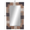 thumbnail image 3 of DecMode 29" x 46" Brown Wall Mirror with Faux Metal Details, 3 of 12