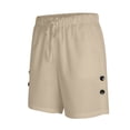 thumbnail image 5 of Lmueinov Men's Casual Summer Shorts Elastic Waist Drawstring Linen Shorts, Loose fit Summer Beach Vacation Shorts, 9'' Inseam, 5 of 9