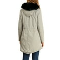 thumbnail image 3 of INSPIRE CHIC Women's Hooded Vegan Down Faux Fur Mid Length Parka Jacket Gray S, 3 of 6