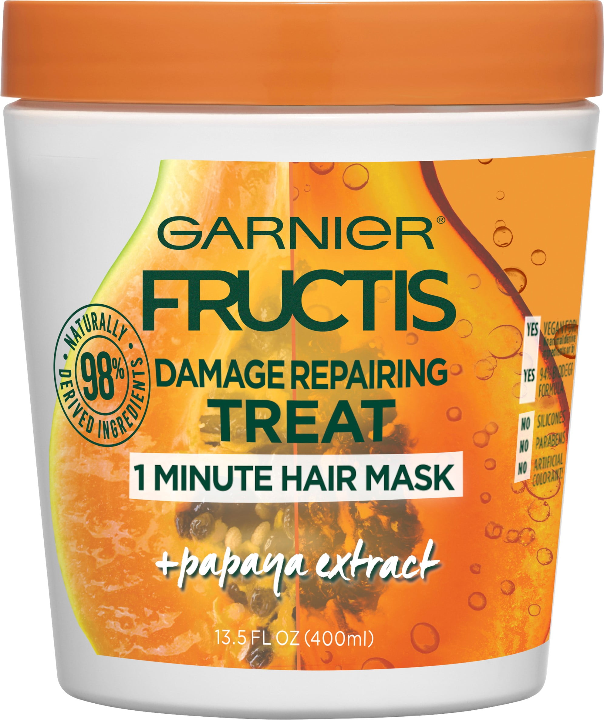 Garnier Hair Care Fructis Repairing Treat 1 Minute Hair Mask With Papaya Extract 13.5 oz (Pack of 6) - Walmart.com