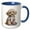 Blue/White, variant on 3drose, Cute Image of Watercolor Poodle Puppy Dog Illustration, 11oz Two-tone Black Mug