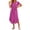 Purple, variant on Women’s Solid Collared Shirt Midi Dress, Self Tie Waist Belt Lightweight Flax Blend Dress, Breathable Casual Everyday Summer Dress with Side Slits & Chest Pocket Green XL