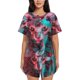thumbnail image 1 of Fotbe Psychedelic Hairless Cat Conjunto de Pijama Estampado para Mujer, 2 Piezas, Ropa de Dormir con Camiseta de Manga Corta y Shorts Suaves-XX-Large, 1 of 6