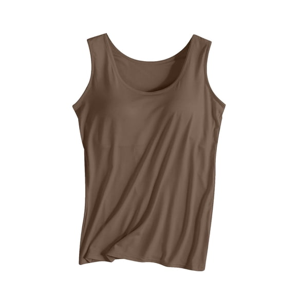 Camisole Tops For Women Casual Beige Fashionable Padded Tank Without Wire Cup Integrated Tank Suspenders Summer Tops For Women