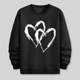 thumbnail image 5 of WREESH Mens Valentines Sweatshirts Graphic Oversized Sweatshirts Loose Casual Heart Printed Round Neck Pullover Tops Spring Shirt Black, 5 of 6