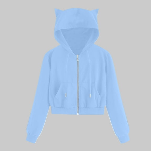 Xcmzpl Zip Up Hoodies for Women Loose Fit Solid Color Hooded Sweatshirt Athletic Sweater Tops Workout Long Sleeve Blouses Early Fall Fashion