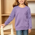 thumbnail image 4 of OGLCCG Girls' Sweaters Cable Knit Long Sleeve Pullover Sweater Casual Kids Fall Winter Crew Neck Jumper Top(Purple,7-8 Years), 4 of 7