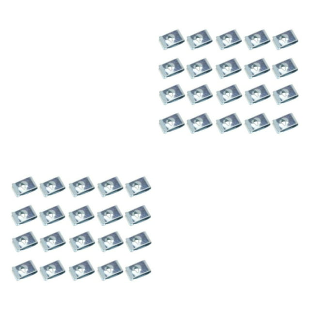 Transemion 100bag Clevis Screw Base For Car Modification - Stay In Control With Secure Fastening Self-tapping Screw Nut Is Firmly Silver 100pcs 2Set