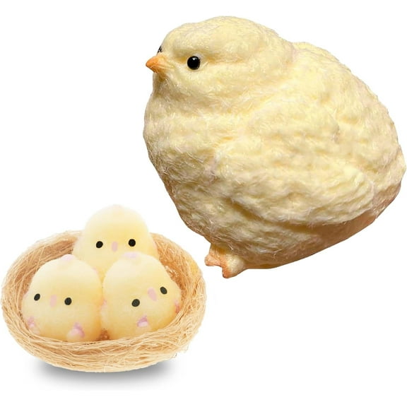 4Pcs Taba Squishy Chicken, Handmade Chick Squishy Toys, Super Soft Toys to Ease Stress