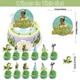 thumbnail image 4 of 32 Pcs For Princess Tiana and the Frog Cartoon-Themed Party Decoration Set - Includes Backdrop, Cake Topper, 12 Cupcake Toppers, and 18 Balloons for Celebratory Occasions, 4 of 5
