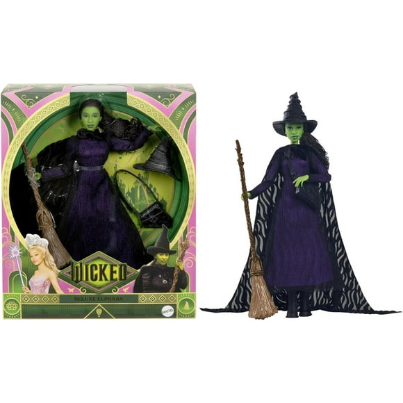 Universal Pictures Wicked Deluxe Elphaba Fashion Doll & Accessories, Movie-Inspired Look with Braided Hair & Posability