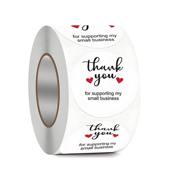 CCOCC 2026 New Thank You Stickers 500 Sheets Sticker Paper Large-Scale Use Thank You Stickers Small Business for Packaging Labels Cards White