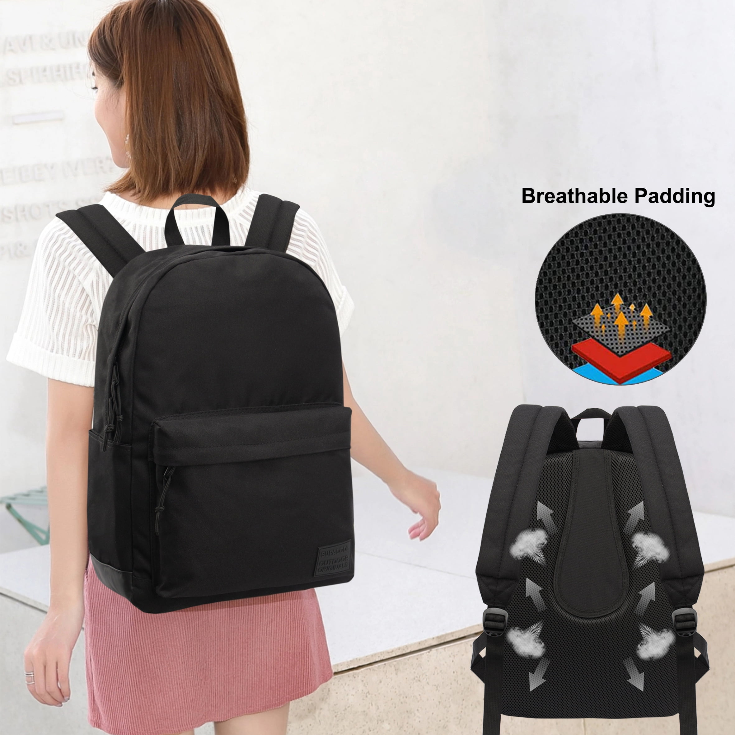 Casual Backpack for Men and Women, Laptop Backpack , Travel Backpack for College, USB Charging Port, Lightweight Pack Back(Black)