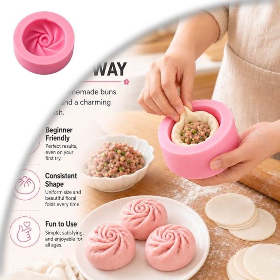 Bun Dumpling Maker Silicone Steamed Stuffed Bun Making Maker Handmade Baozi Makers Cooking Tools for Pastry Pie Steam Bun