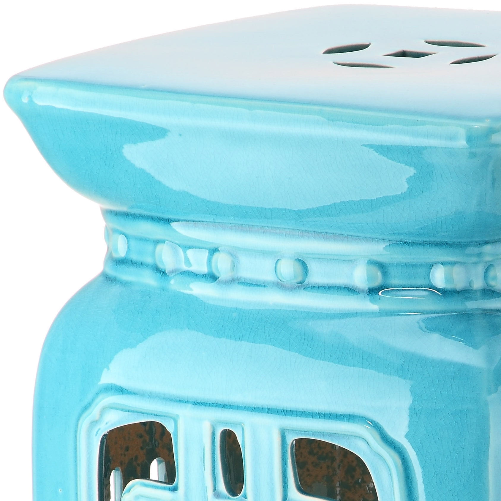 Safavieh Beijing Filigree Indoor/Outdoor Garden Stool, Light Blue