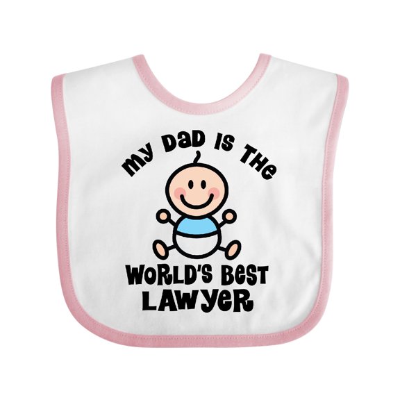 Inktastic Dad is Worlds Best Lawyer Boys Baby Bib