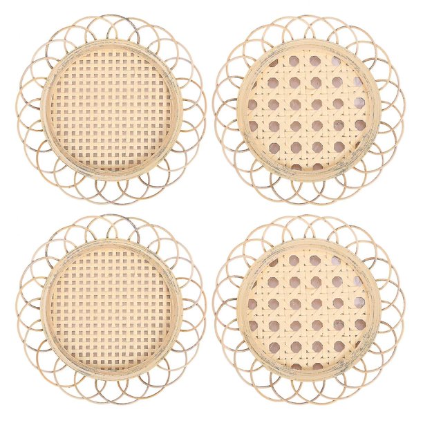 Rattan Placemat Cup Holder Vintage Drink Home Table Decoración