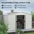 thumbnail image 4 of Outsunny 9' x 6' Metal Storage Shed Organizer, Garden Tool House with 4 Vents and 2 Sliding Doors for Backyard, Patio, Garage, Lawn, Silver, 4 of 10