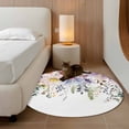 thumbnail image 2 of Small Round Rug 3Ft Washable Non-Slip, Wild Flowers Circle Area Rugs for Living Room Bedroom, Farmhouse Country Floral Leaf Plant Indoor Floor Mats Carpet Runner for Home Decor, 2 of 8