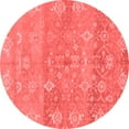 thumbnail image 1 of Ahgly Company Machine Washable Indoor Round Oriental Red Traditional Area Rugs, 3' Round, 1 of 1
