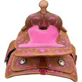 thumbnail image 4 of Resistance Miniature Western Barrel Saddle – 8 Inch Seat, Floral Tooled Design with Conchos Inlay, 4 of 7