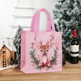 thumbnail image 4 of 9.06x8.66in Reusable Non-Woven Christmas Handbag, Festive Print Gift Packaging Bag with Sturdy Handle, Multicolor Holiday Shopping Bag for Small Gifts Candies, Christmas Tree Decor & Storage, 4 of 6