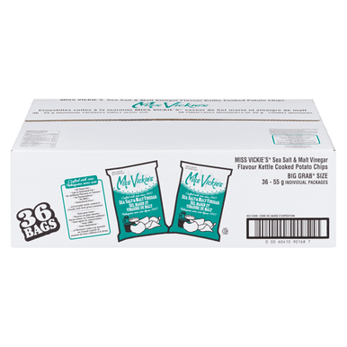 MISS VICKIES Potato Chips, Sea Salt &amp; Malt Vinegar (Case) 36x55.0 g