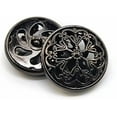 thumbnail image 3 of 20 pcs Black Retro Double Layer Openwork Metal Shank Sewing Coat Buttons -25mm -1", 3 of 5