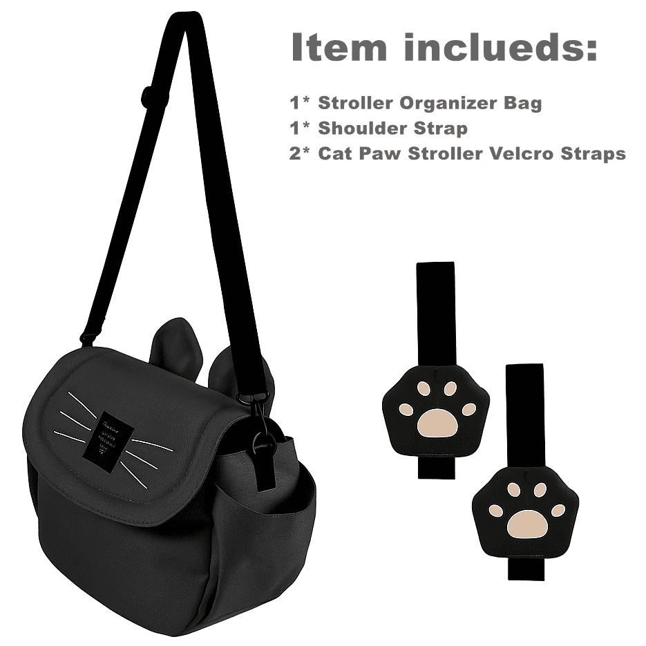 Sunveno Cat Stroller Organizer Diaper Bag, Large Capacity, Travel Bag