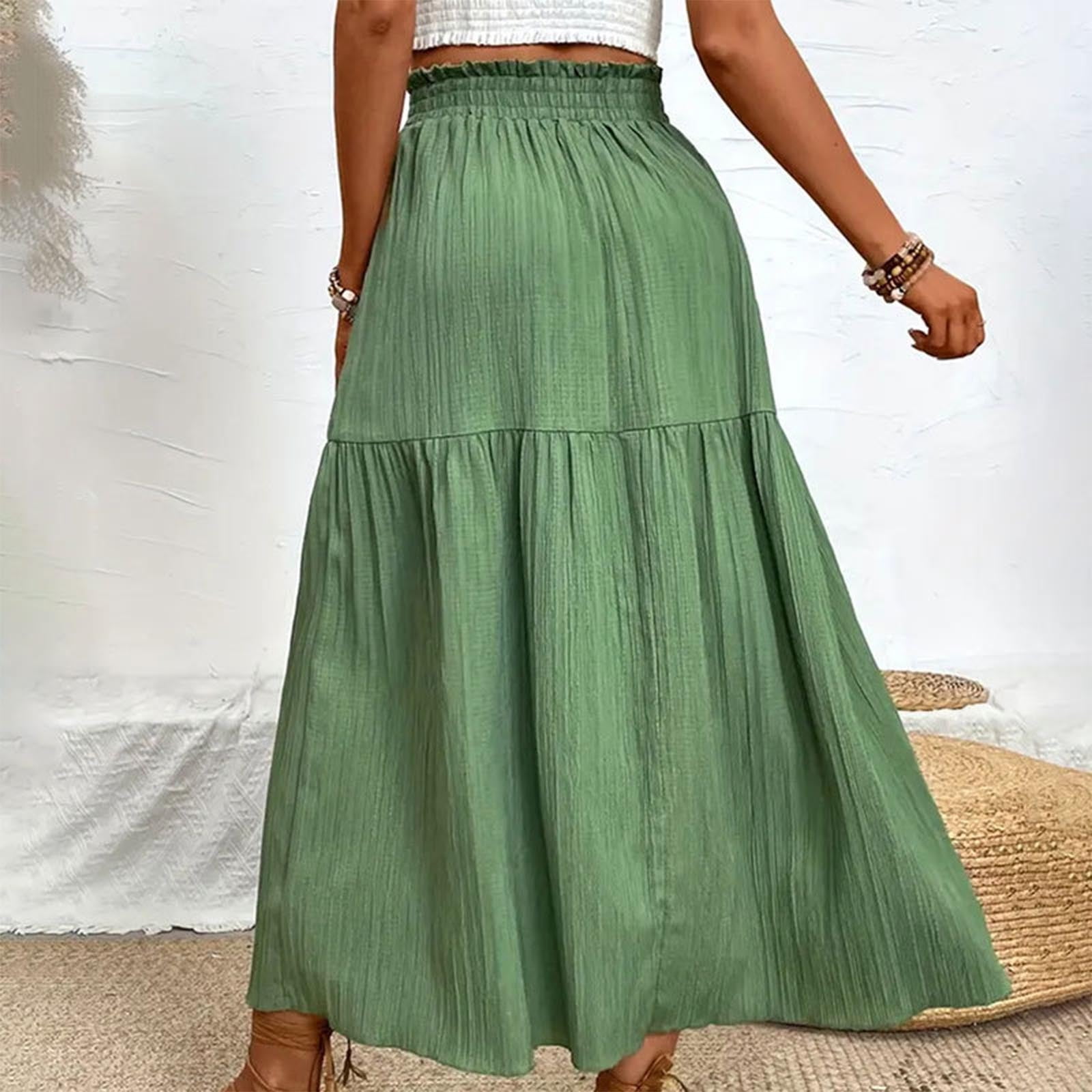 Women's High Waist Knit Pencil Skirt - Long Rib-Knit Elegant Skirt For Work & Casual (Black)