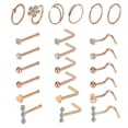 thumbnail image 2 of Juego de tachuelas de anillos de nariz de diamante de acero inoxidable para Zulema Pernos de anillos de la nariz, 2 of 7